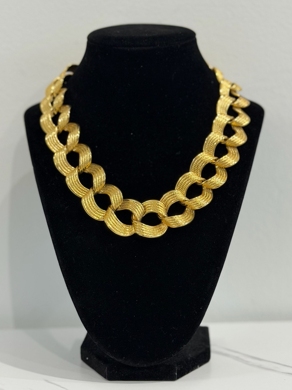 Vintage Gold Statement Link Necklace